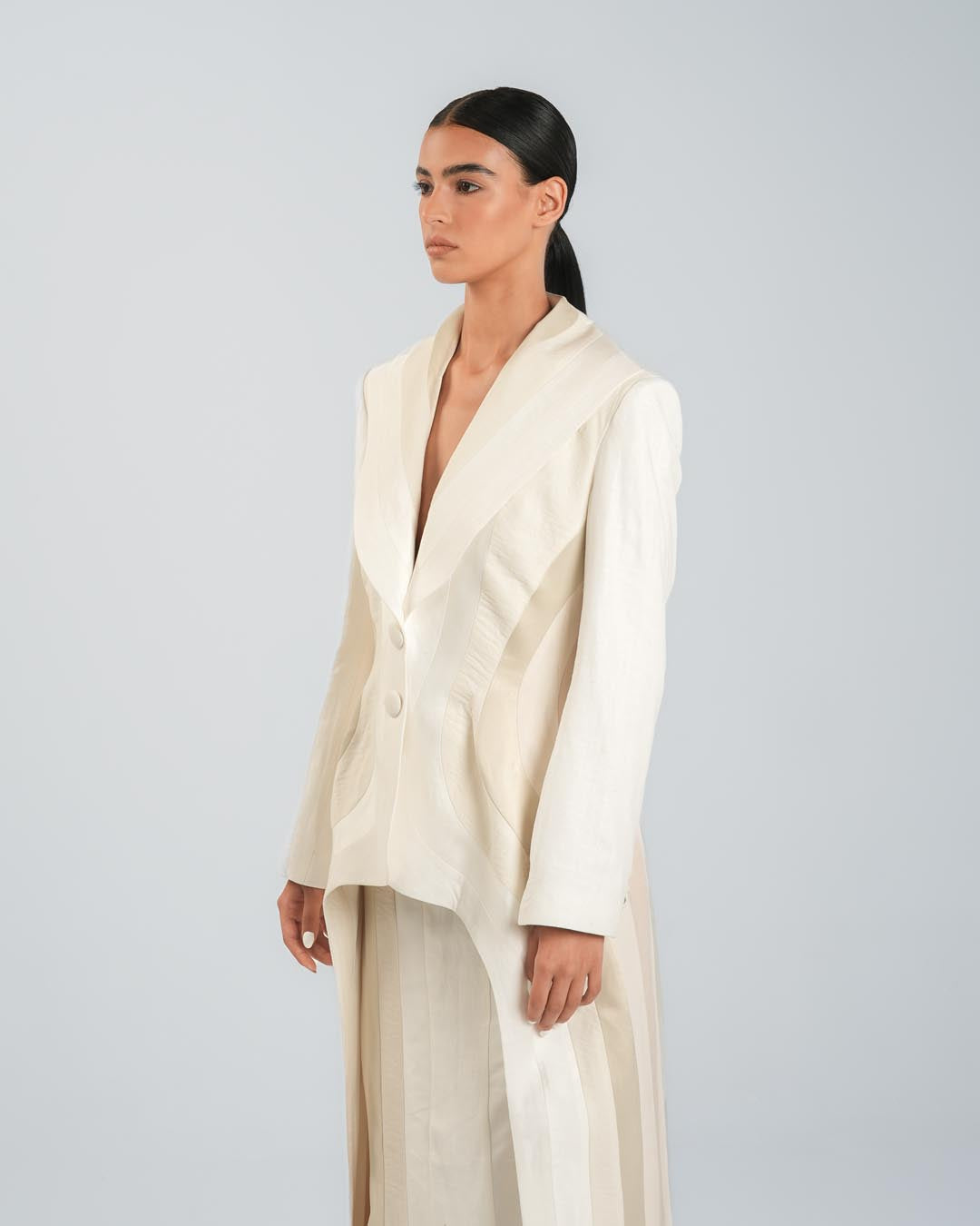 #1 Panelled Beige Blazer