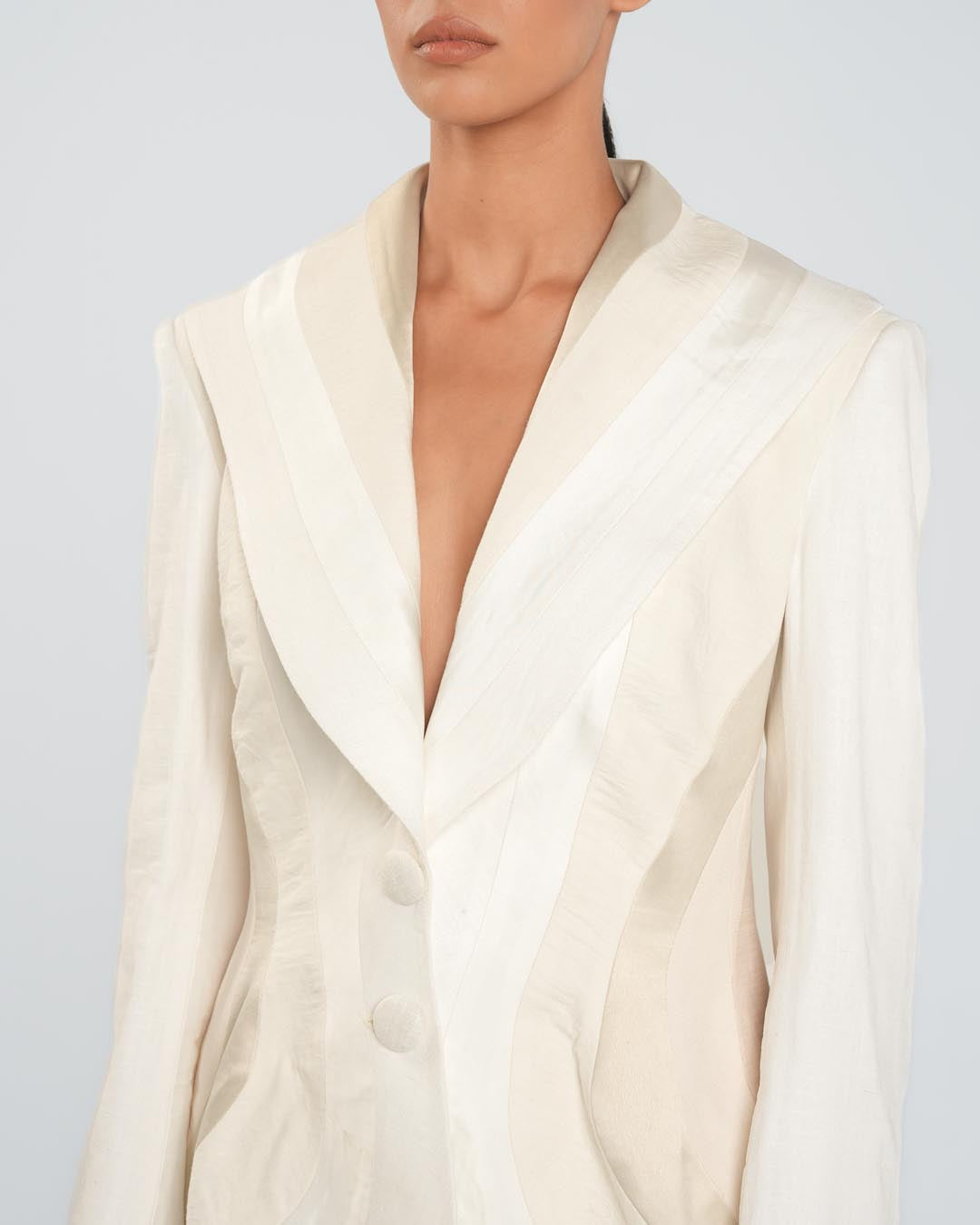 #1 Panelled Beige Blazer