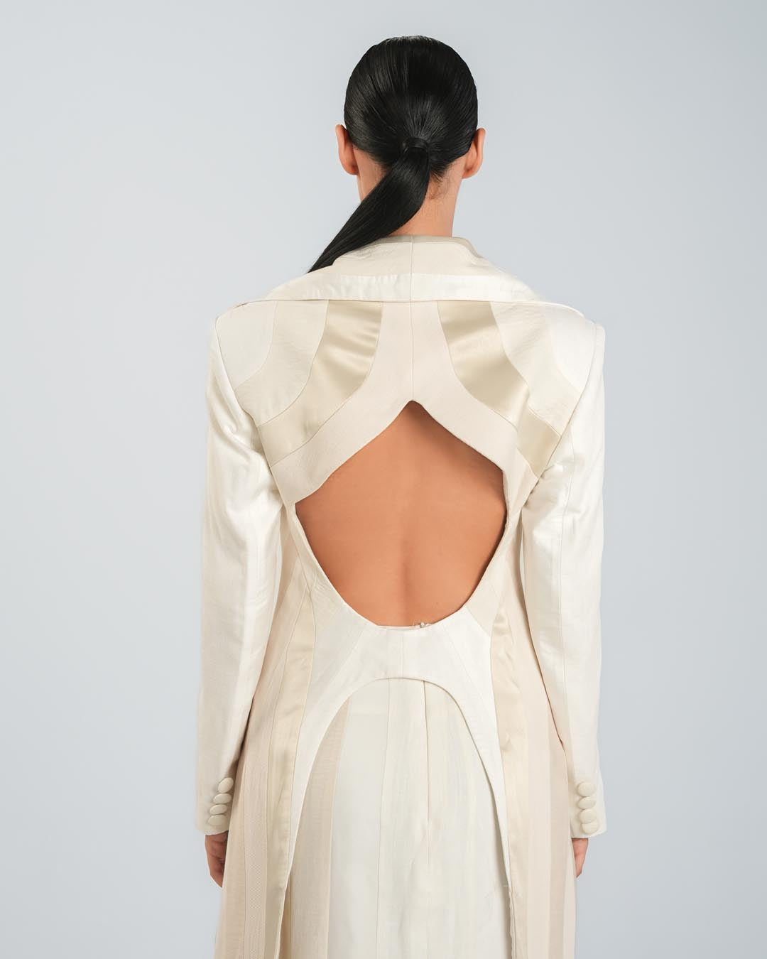 #1 Panelled Beige Blazer