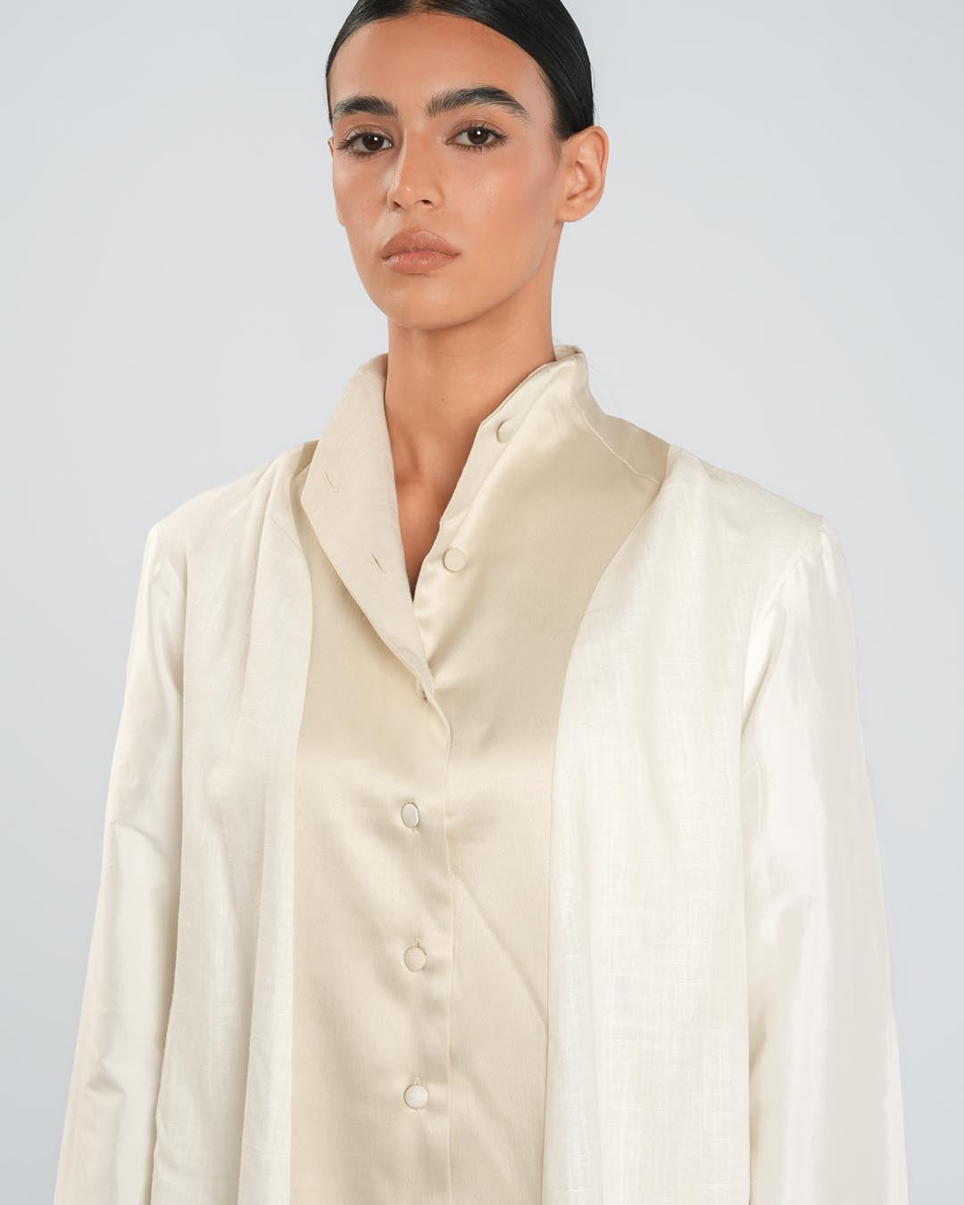 #8 Beige and White Shirt