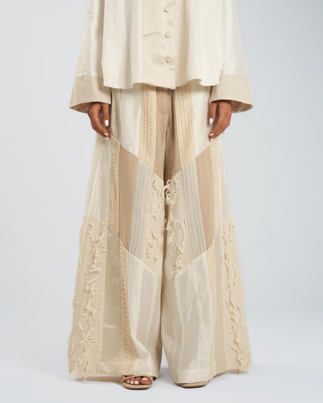 #8 Beige and Off-White Pants