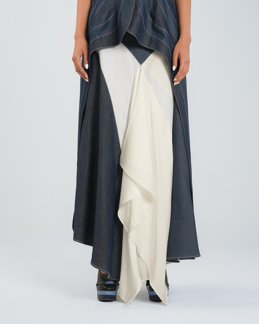#3 Draped Denim Skirt