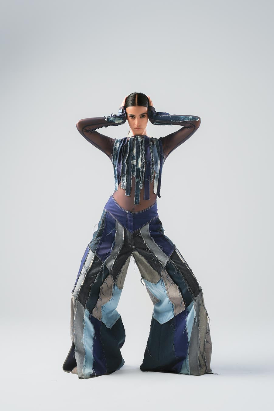 Denim Patchwork Pants