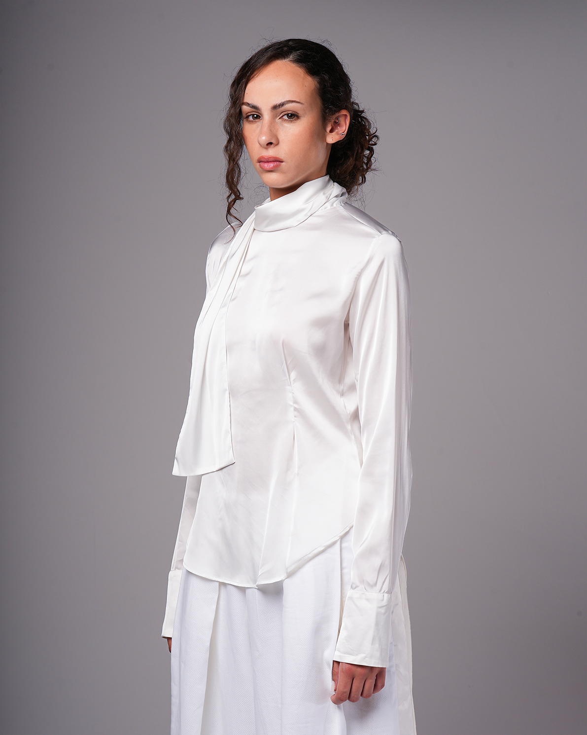 #14 White Silk Blouse