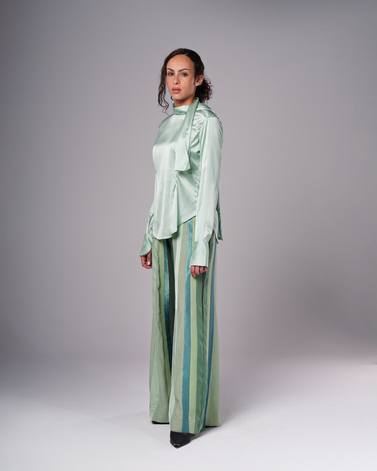 #10 Teal Silk Blouse