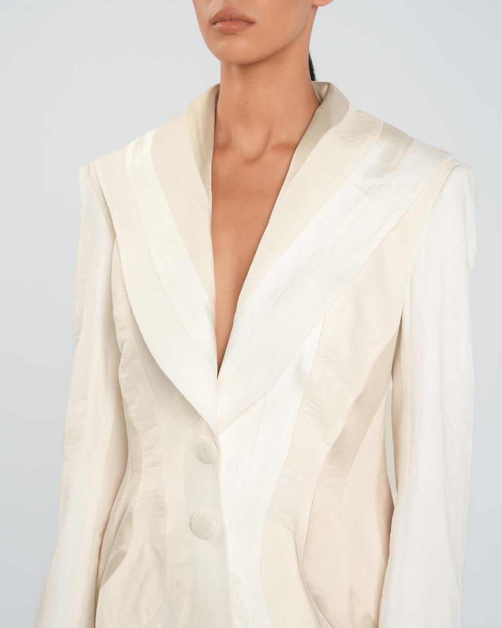 PANELLED BEIGE BLAZER