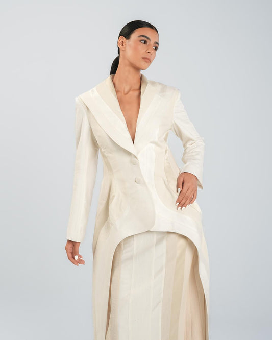 #1 Panelled Beige Blazer