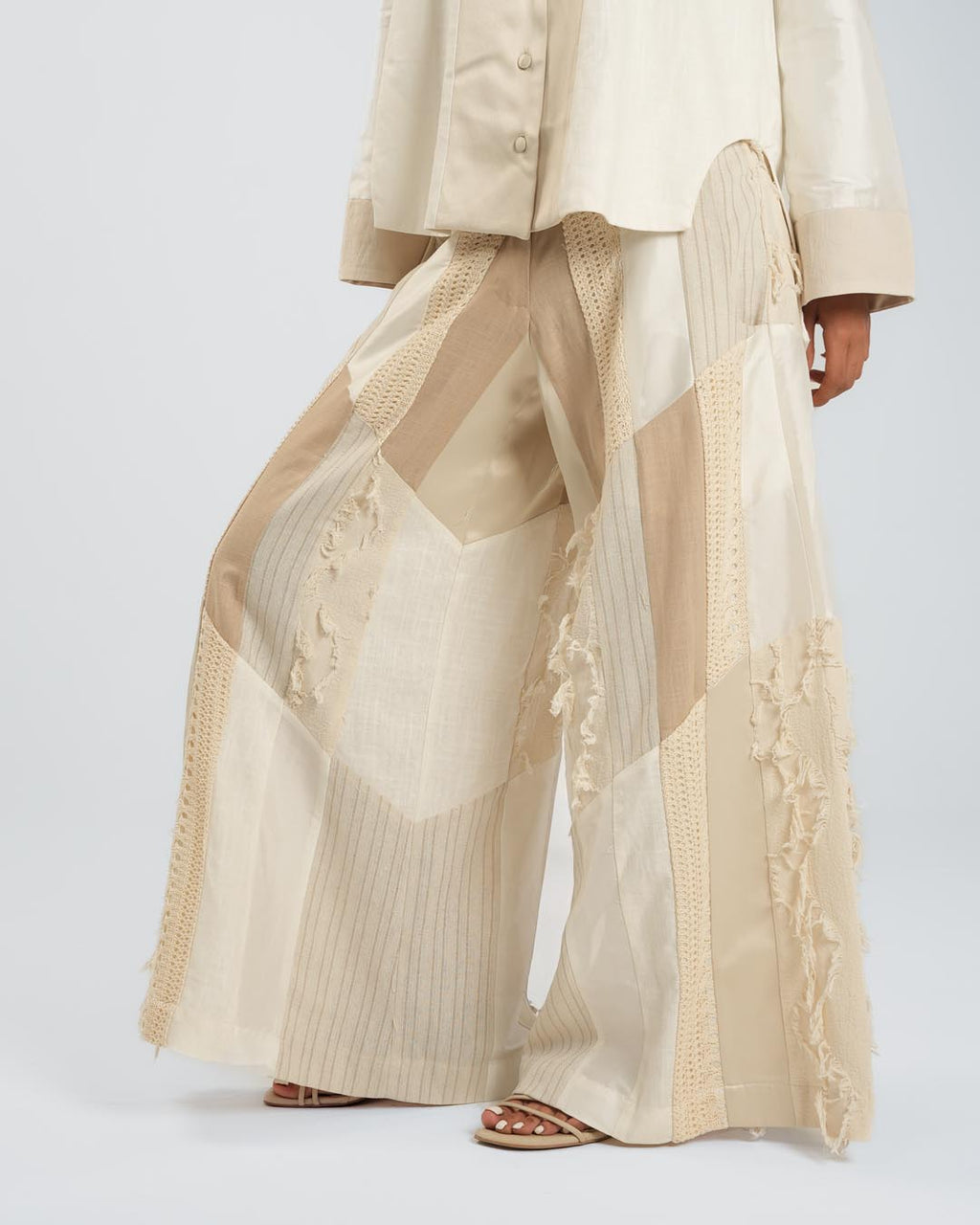 #8 Beige and Off-White Pants