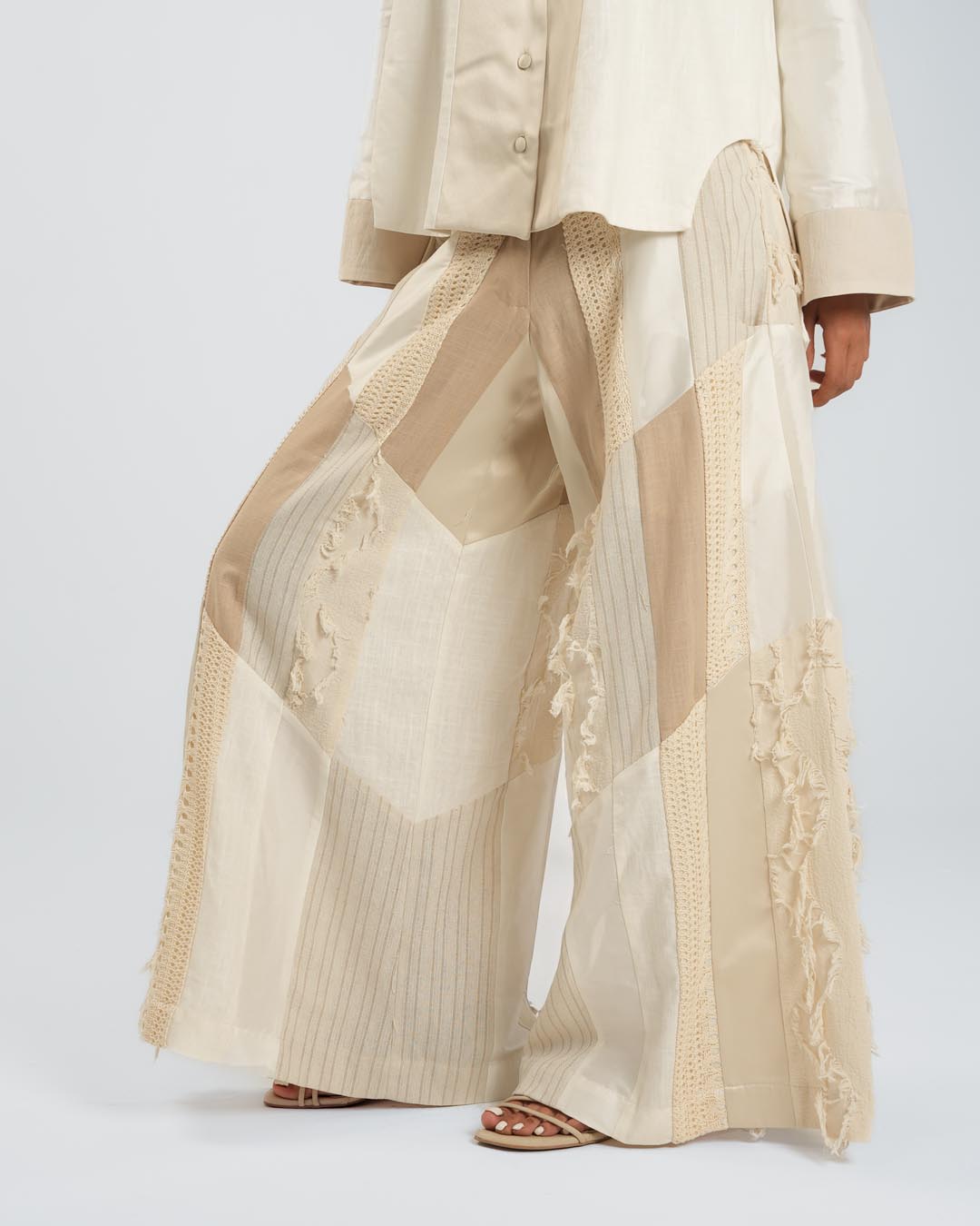 #8 Beige and Off-White Pants