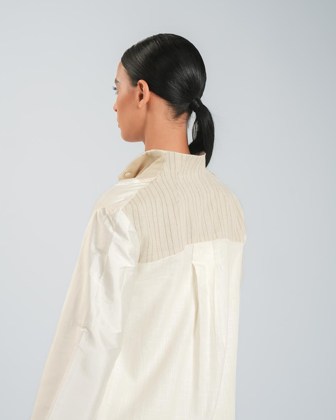 #8 Beige and White Shirt