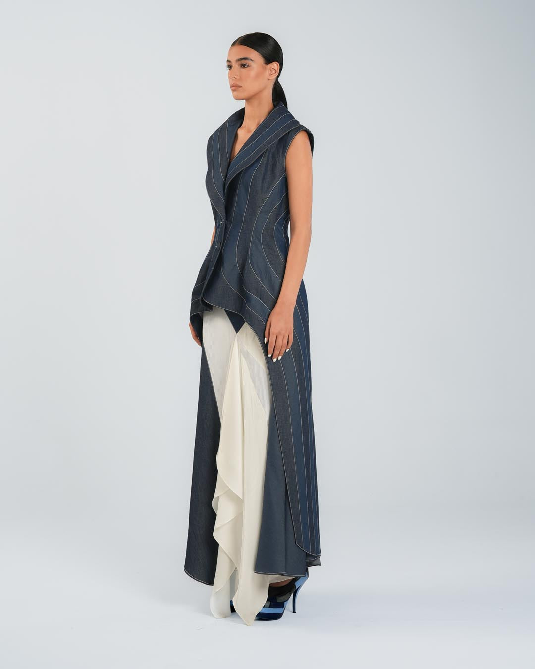 #3 Draped Denim Skirt