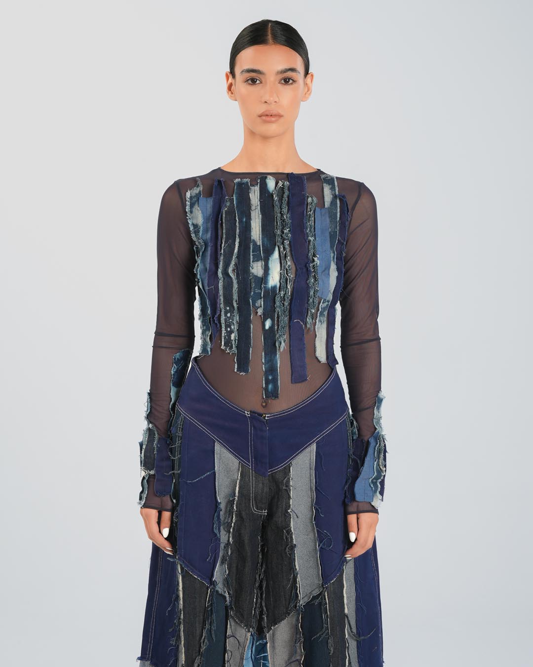 Denim Sheer Bodysuit