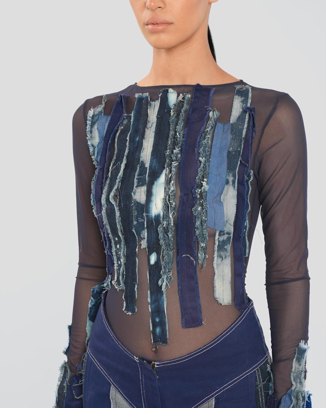 Denim Sheer Bodysuit