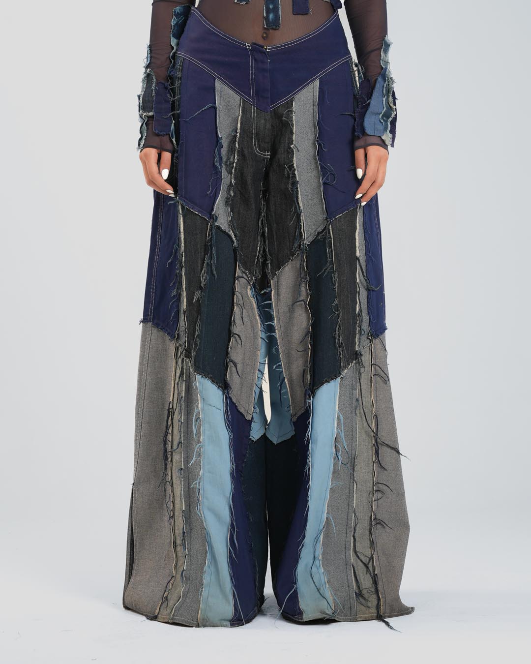 Denim Patchwork Pants