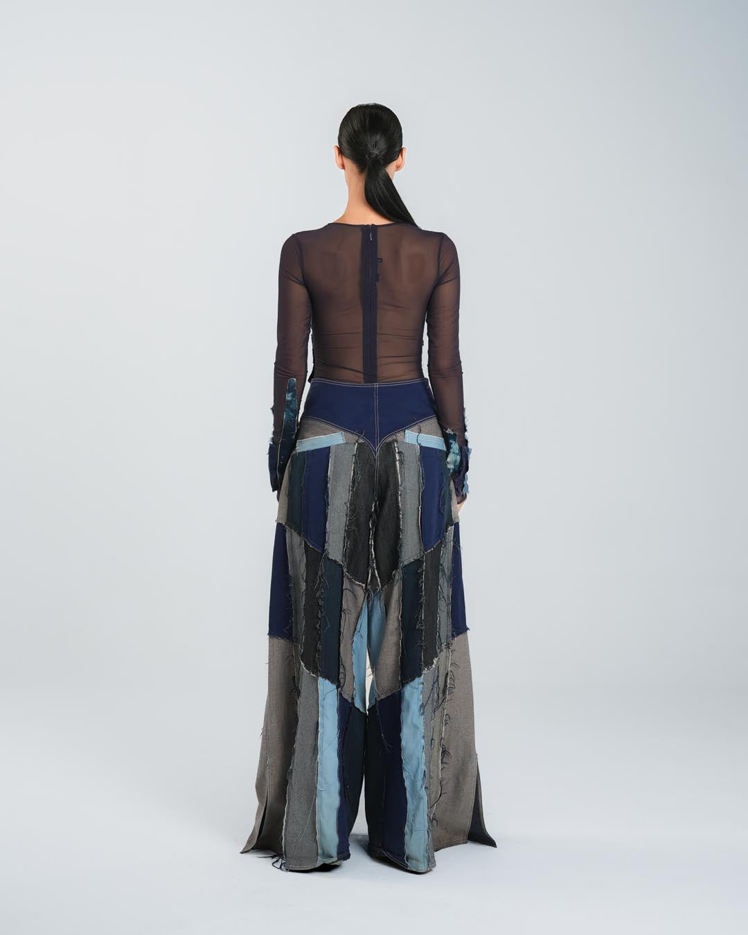 Denim Patchwork Pants