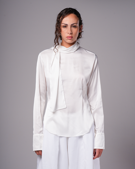 #14 White Silk Blouse