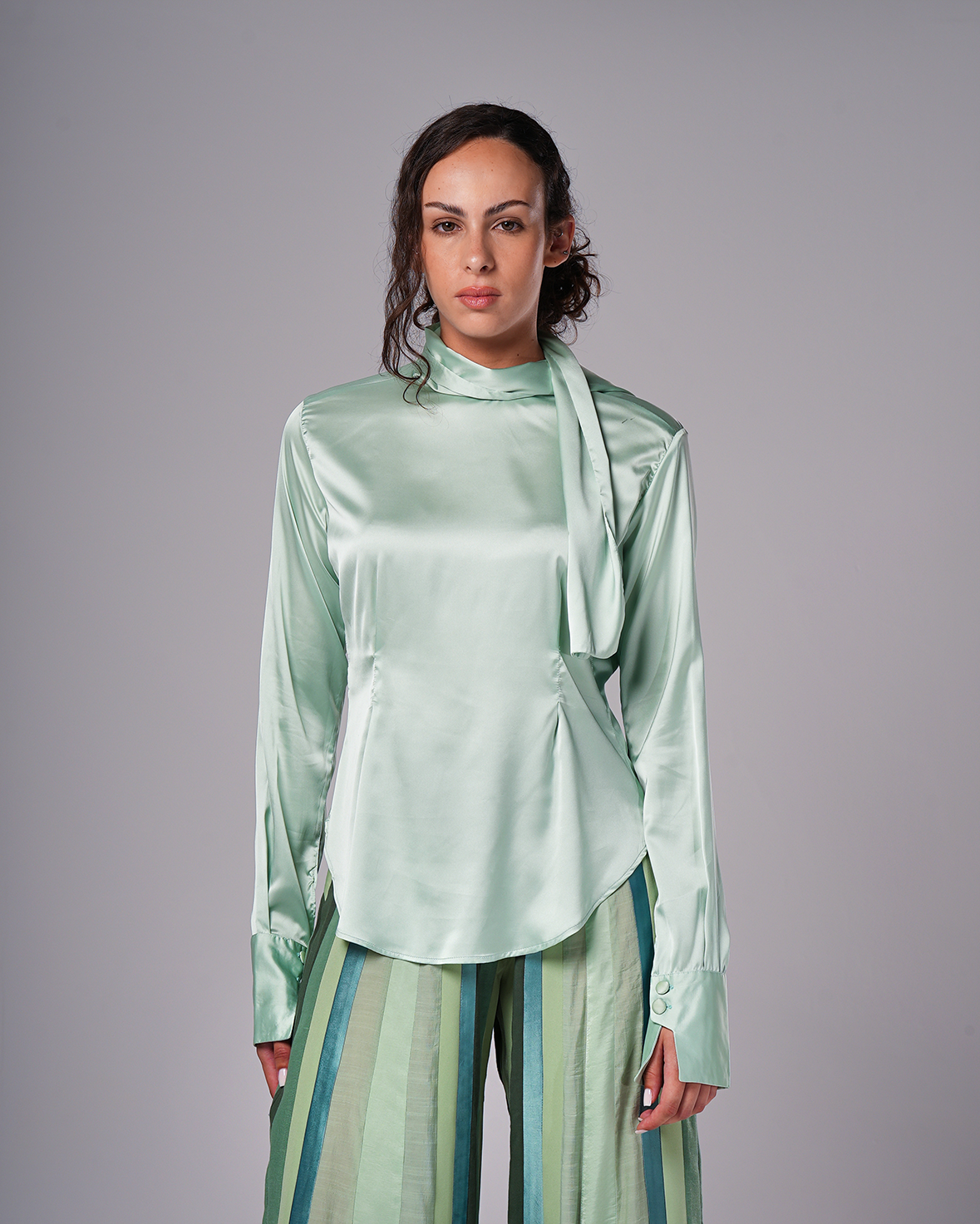 #10 Teal Silk Blouse