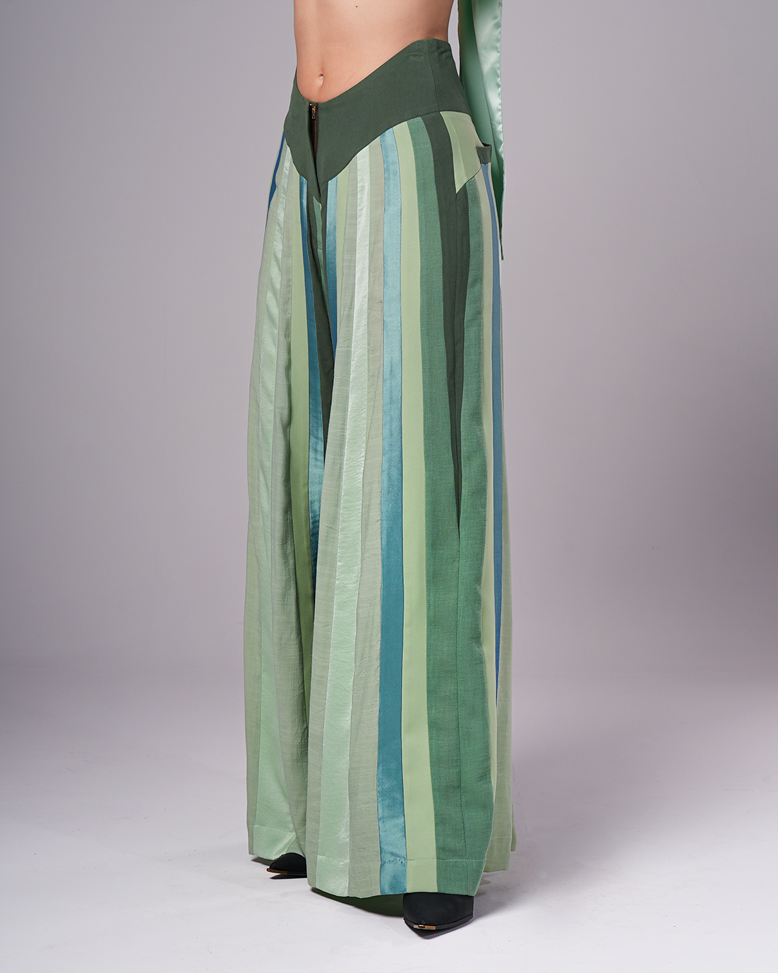 TEAL PANELLED PANTS