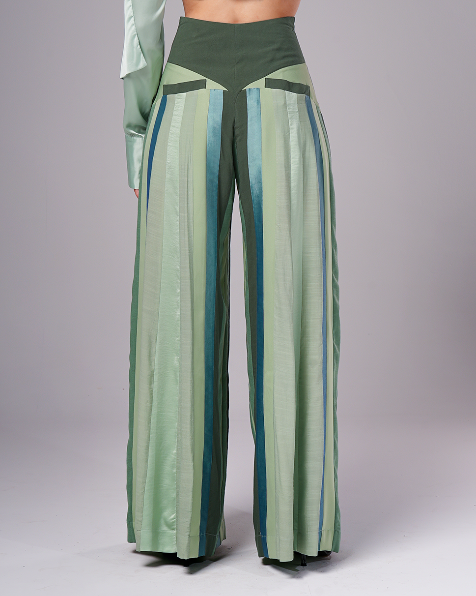 TEAL PANELLED PANTS