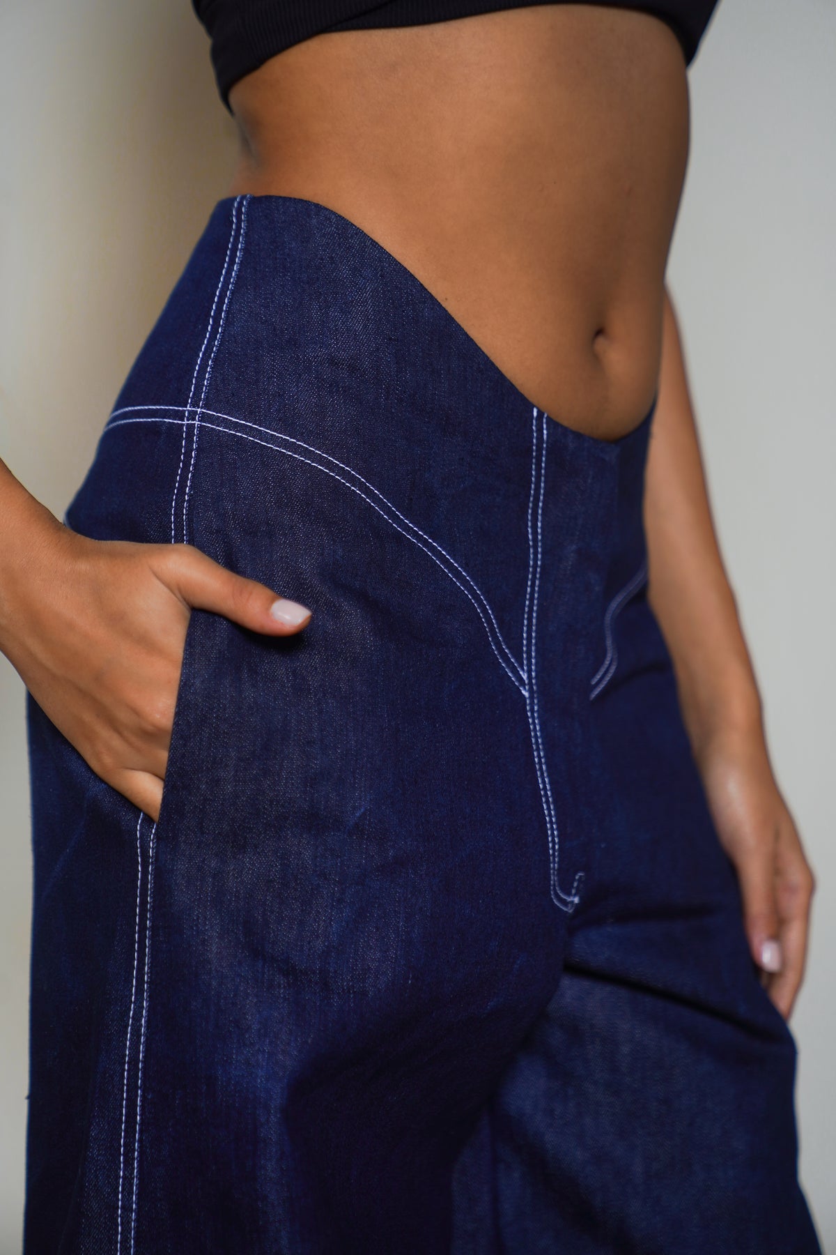 Denim Cuffed Pants