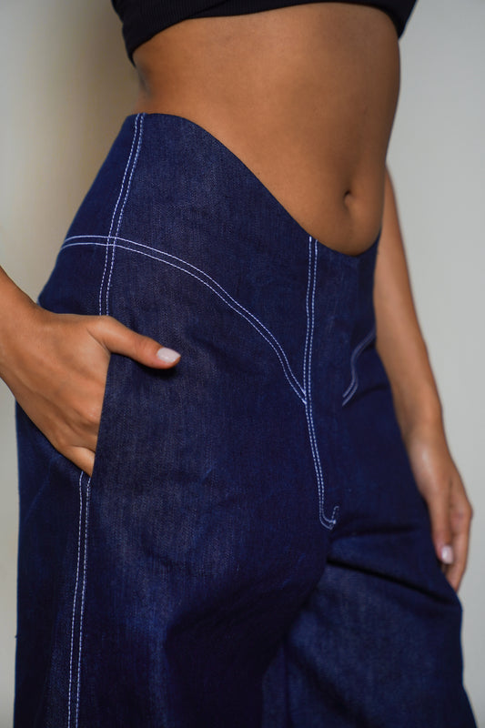 Denim Cuffed Pants